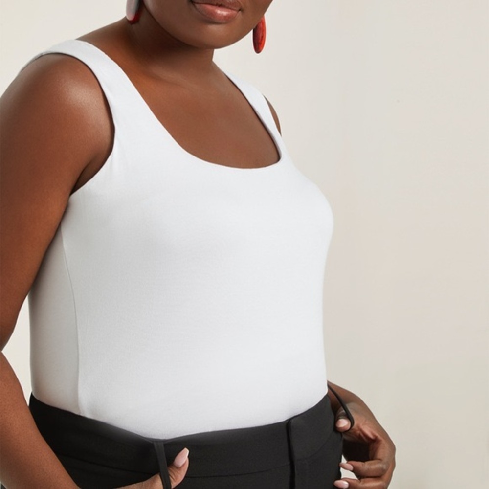 Eloquii Layering Tank, White